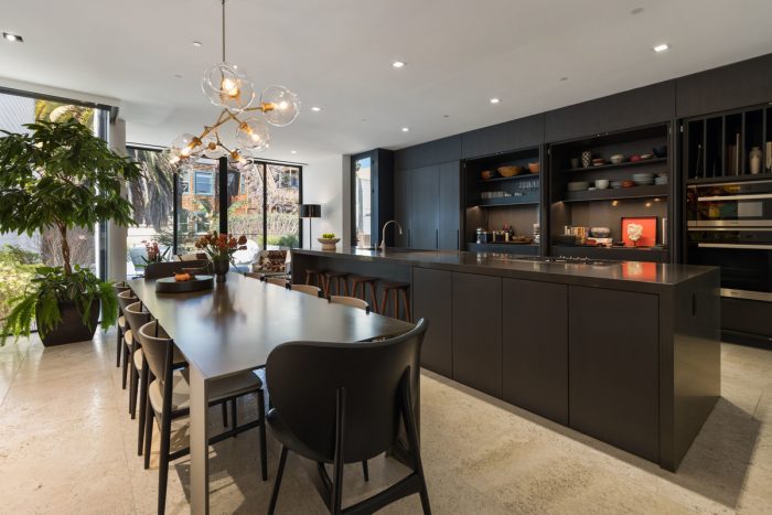 Kitchen with wood counters