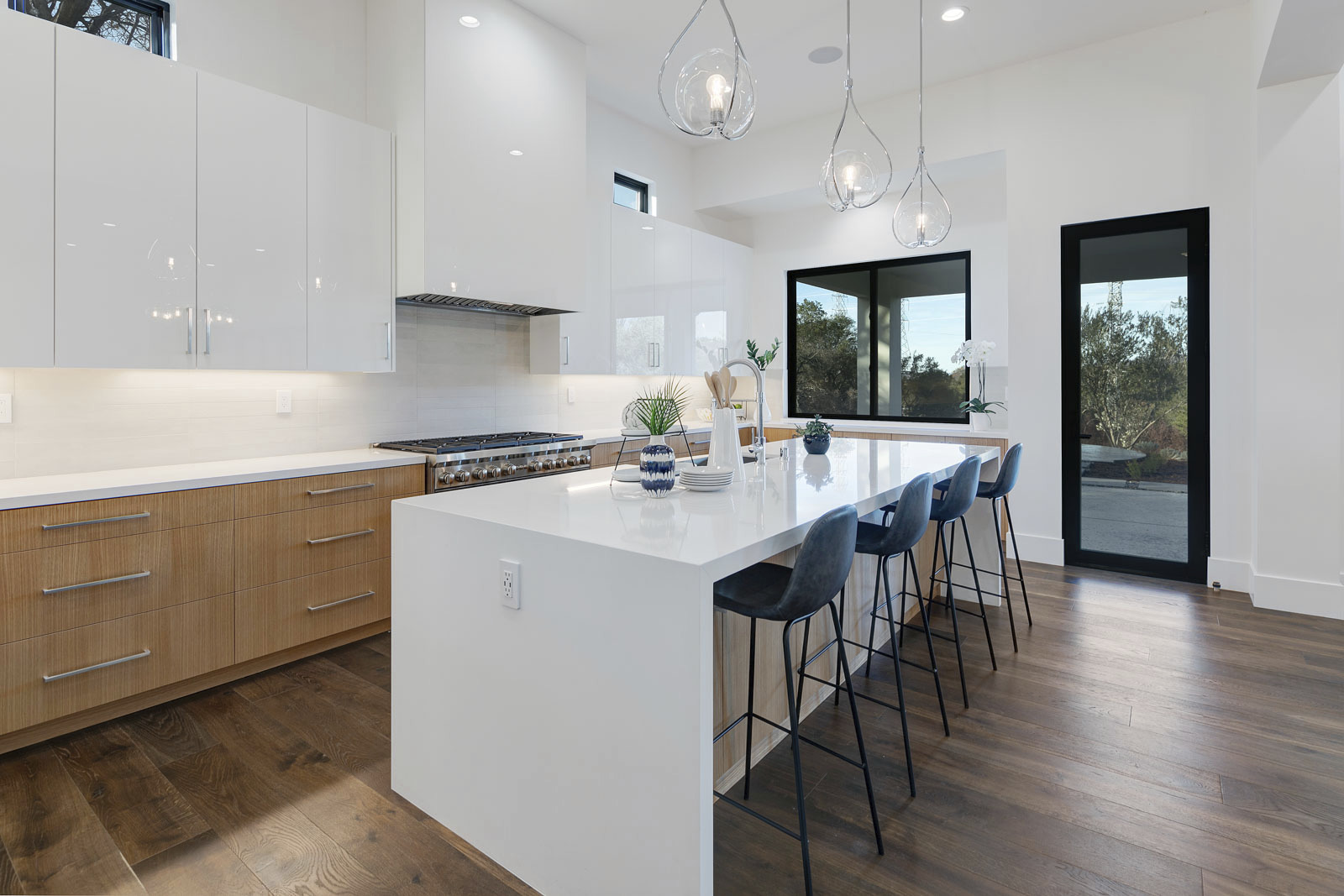 kitchen with butcher block