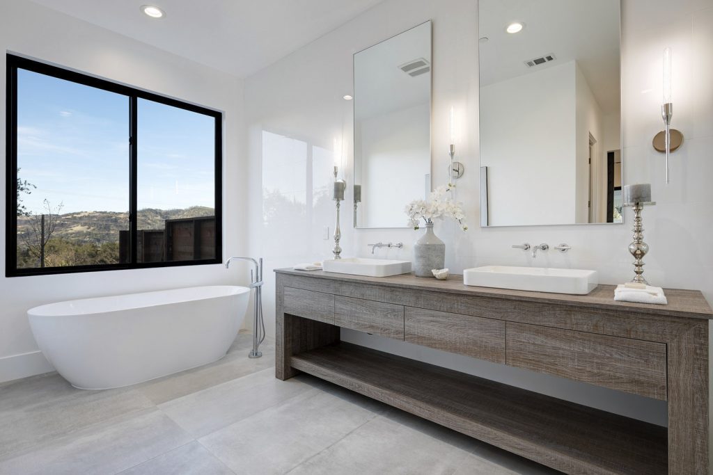 large bathroom with tub