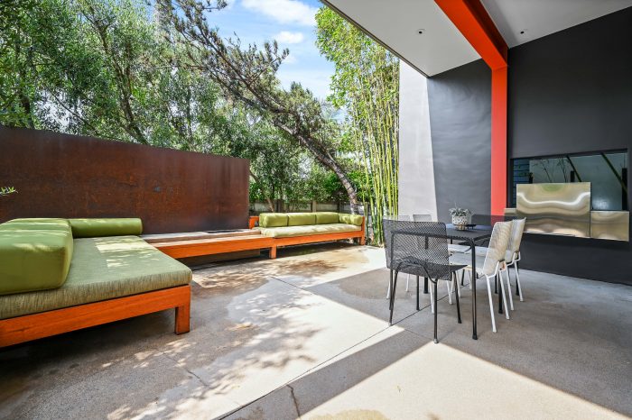 outdoor patio and dining area