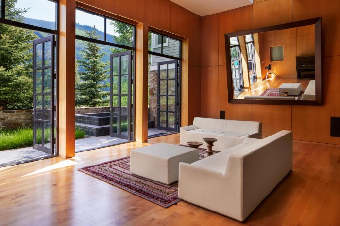 Interior of mountainside home. 