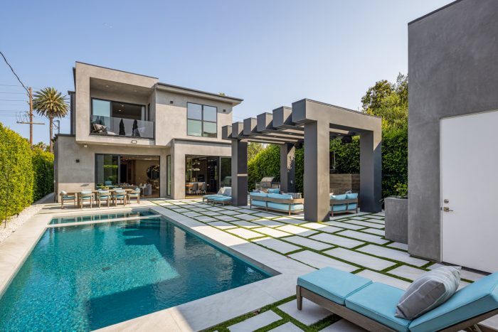 Outdoor pool area in Venice. 