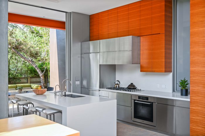indoor outdoor kitchen in beach house