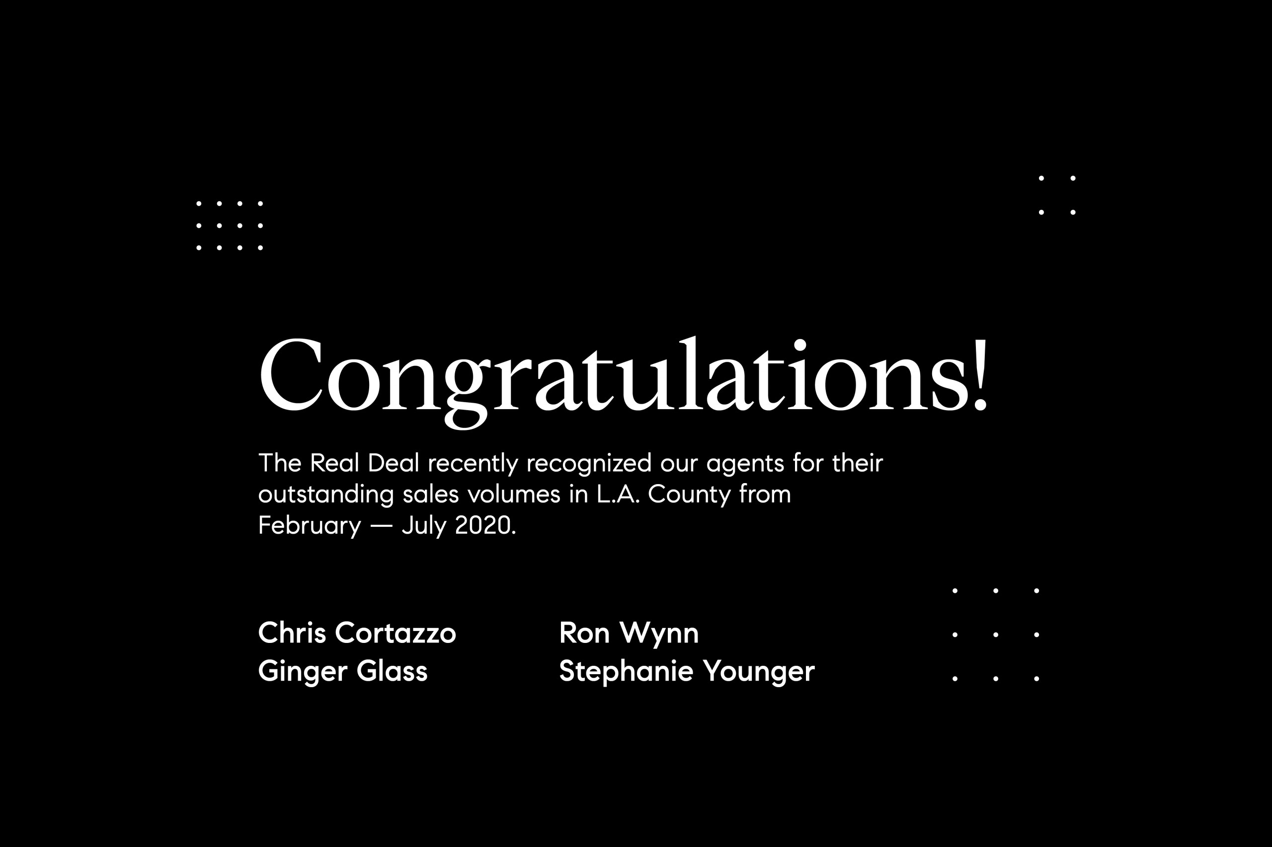 Blog HERO graphic Congratulatory by The Real Deal Sales Volume LA County Feb July  scaled