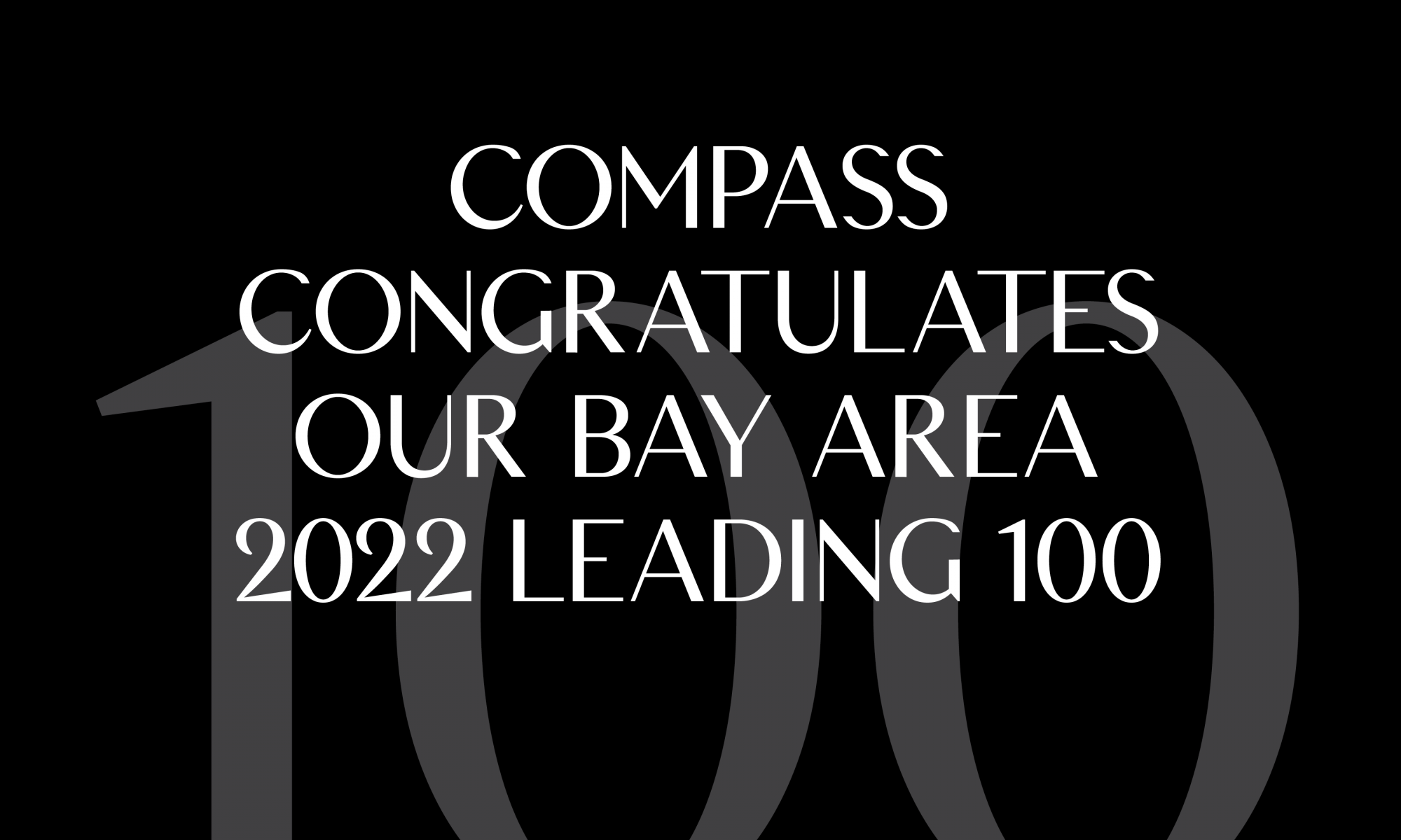 2022 Bay Area Leading 100 (Real Estate Agents) blog header graphic