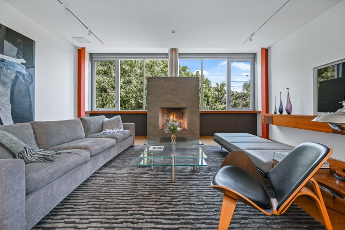 living room with fireplace