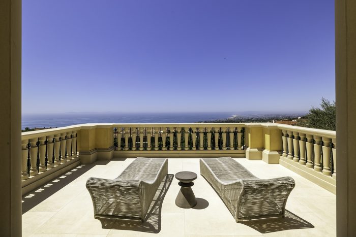 Compass patio with ocean view.