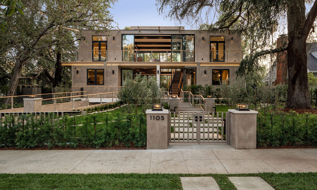 modern home with large windows