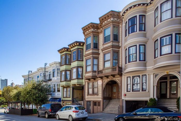 Stockton Street SF Victorian row of houses