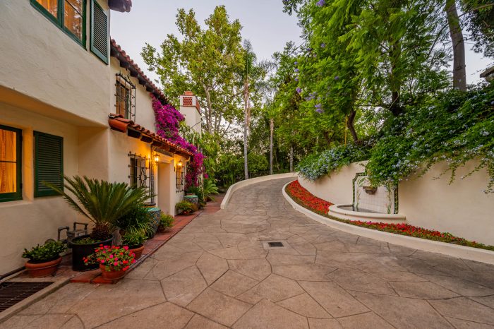 driveway for Spanish home