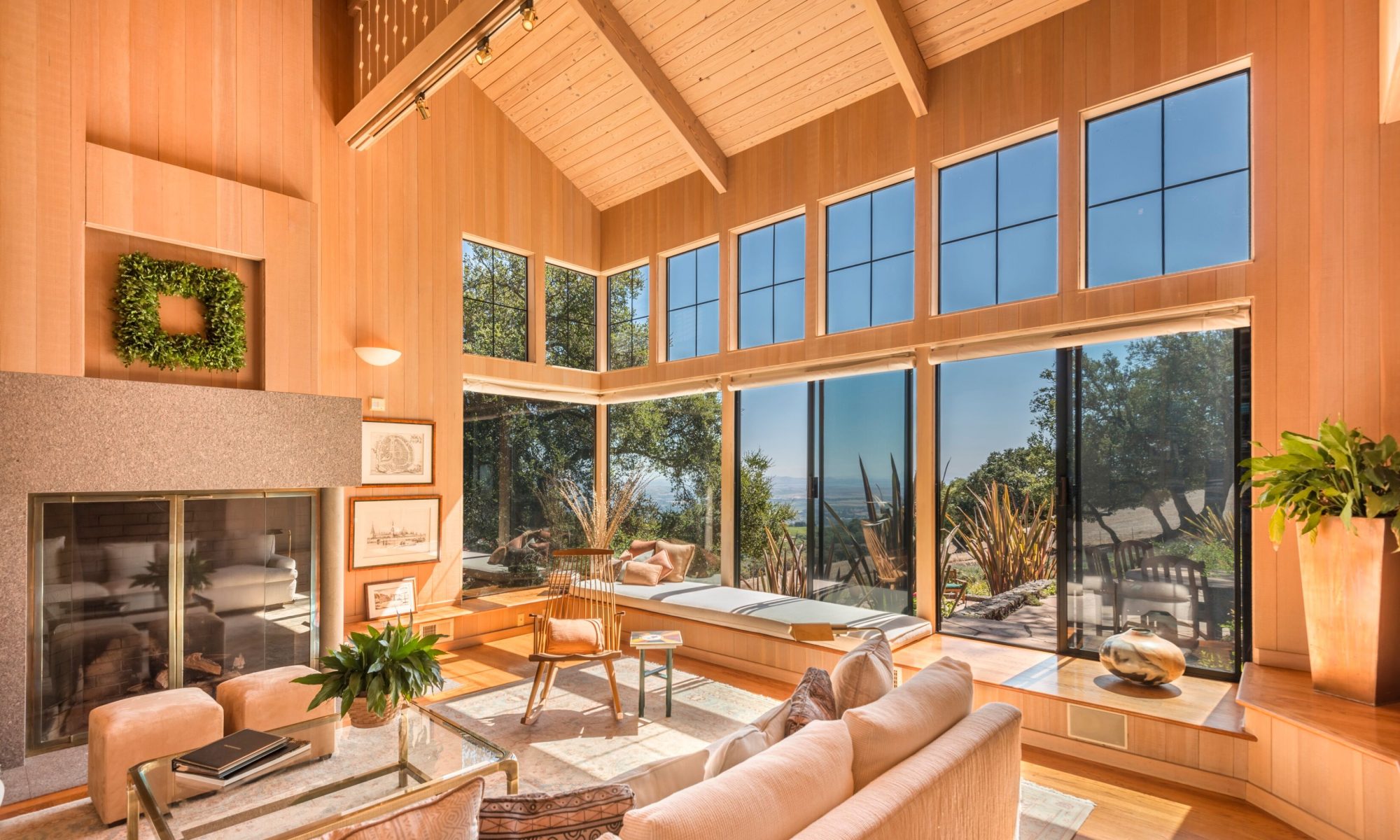sonoma home living room with wood