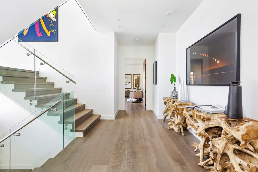 Showing creative home in LA stairway