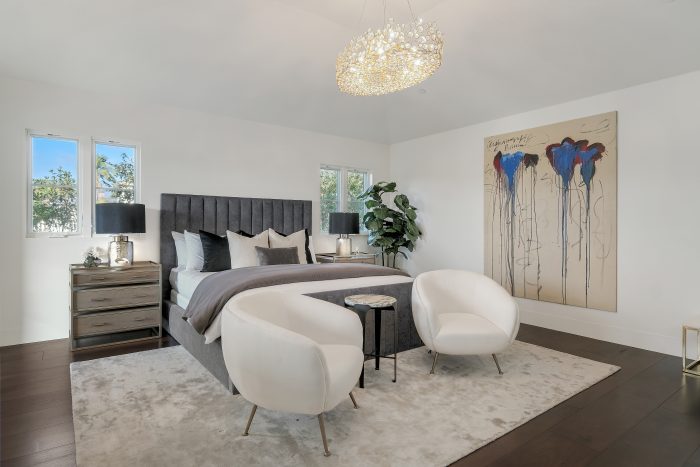 Master bedroom with art