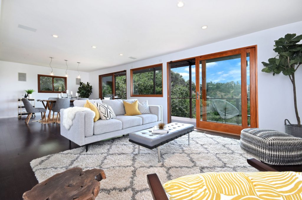 Mid-Century Post & Beam in Studio City living room