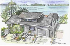 BeachfrontSketch Color sketch of 853 Ocean Ave.
