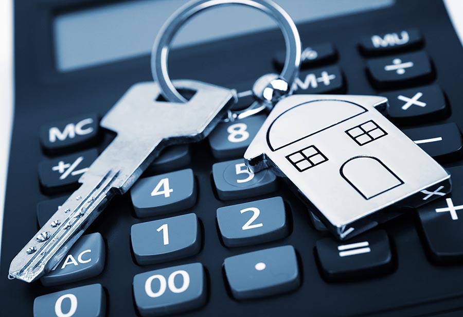 Calculator with a house key