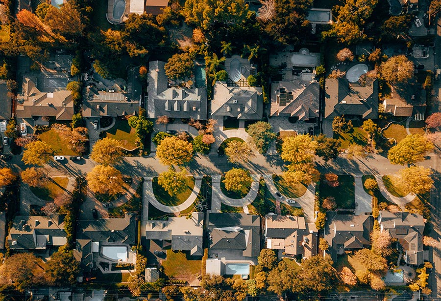 Aerial View of Neighborhood