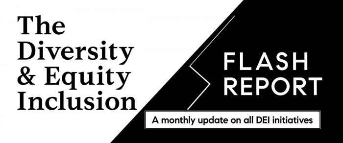 Diversity and Equity Inclusion monthly update banner black and white