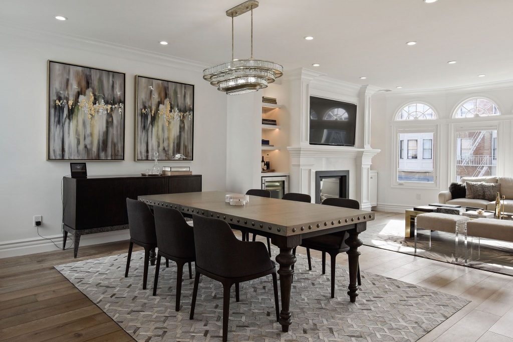 Showing dining room table