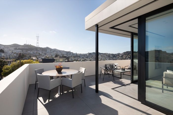 Compass outdoor patio with Sutro Tower view