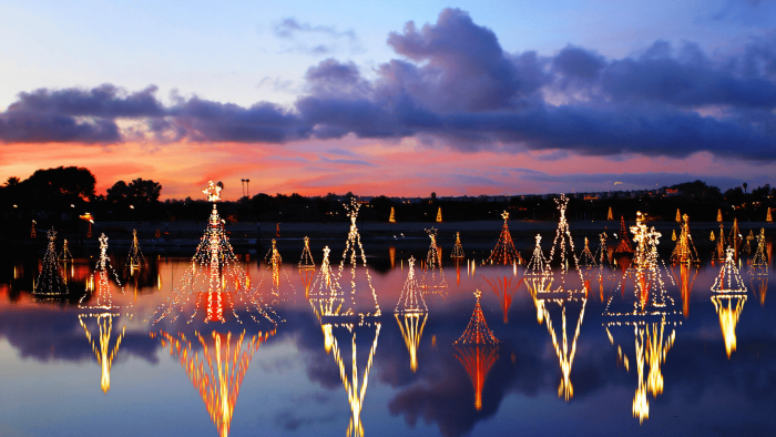 Light show on the water.