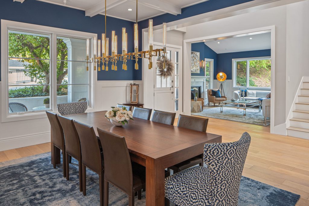 Dining room with view into living room