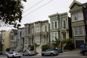 PastelHomes Photo of a row of pastel-color homes in San Francisco