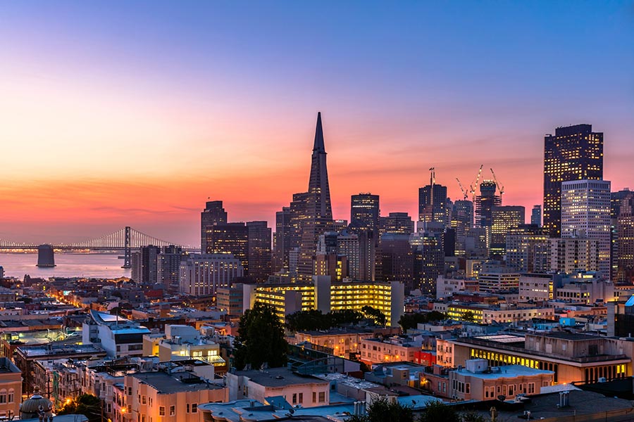 San Francisco downtown at Sunrise