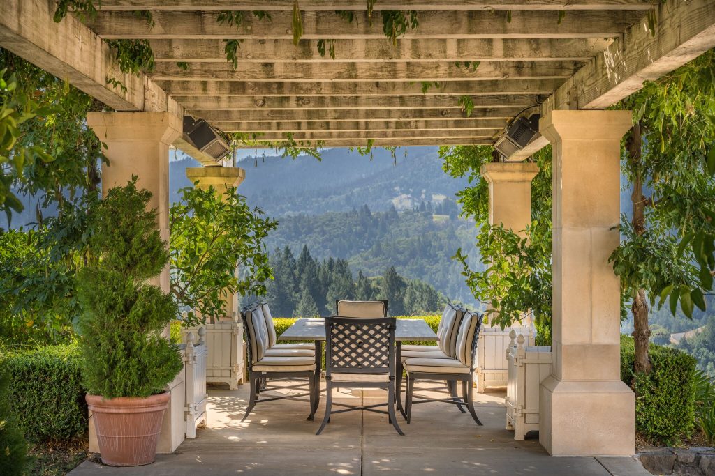 Tuscan style outdoor dining. 