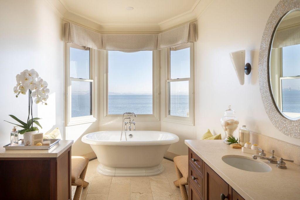 Showing Bayfront home bathroom with view