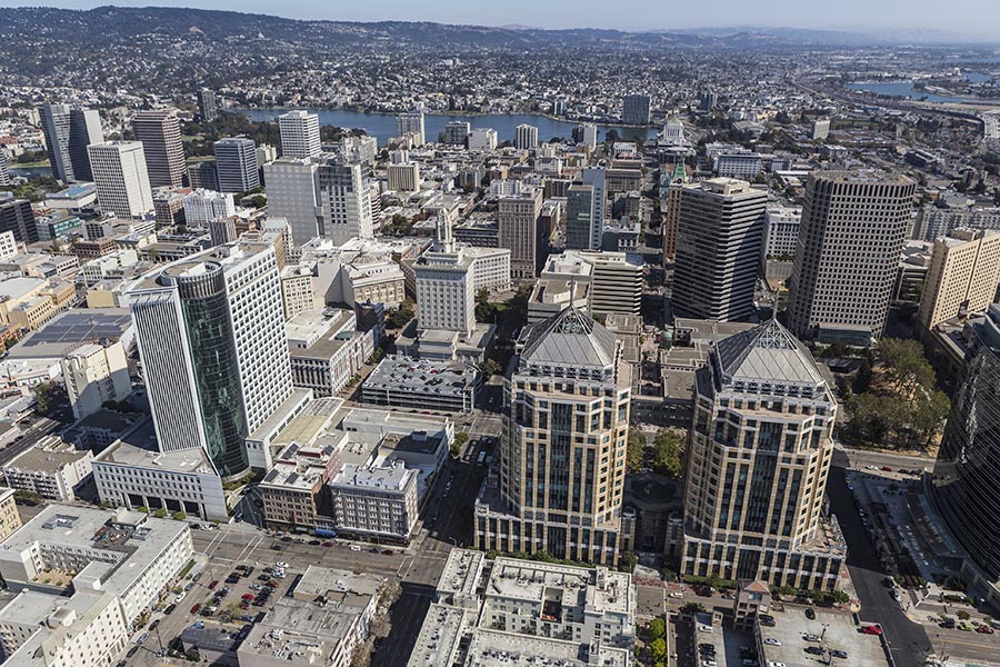 Aerial View of Downtown Oakland California