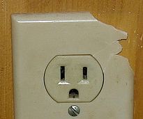 outlet Broken electrical outlet