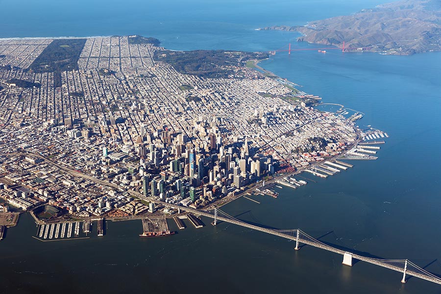 Aerial view of San Francisco