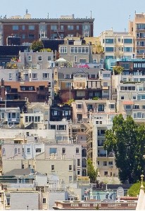 stackedhomes A crowded hillside of homes in San Francisco.