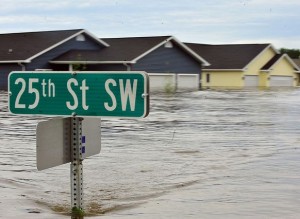 underwater Photo of homes underwater