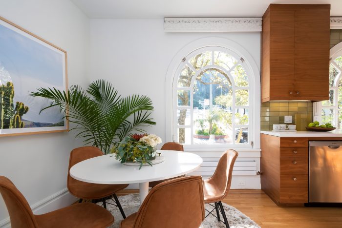 Close up of dining table.