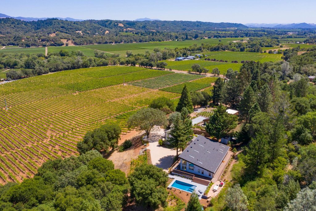 aerial view of Napa property
