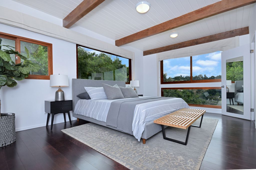 Mid-Century Post & Beam in Studio City bedroom